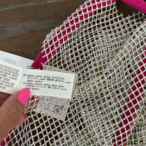 ZARA Mesh Rhinestone Tank Top Sz S - Picture 6 of 8